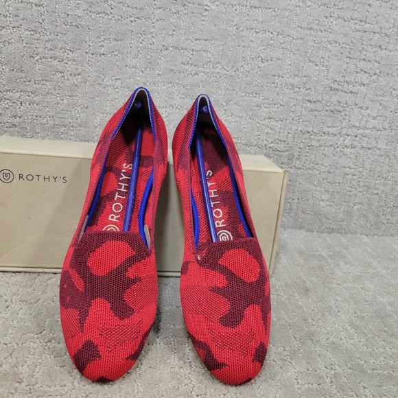 Rothy's The Loafer Red Camo Slip On Shoes Women's Size US 7.5, 8, 8.5 NEW - Picture 2 of 10